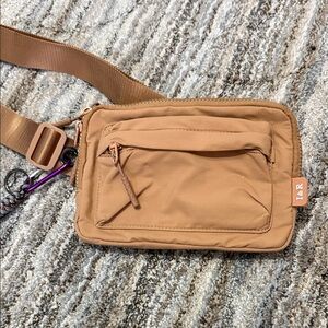 Iris & Rainbow Double Zip Waist Pack Bag Crossbody NWOT